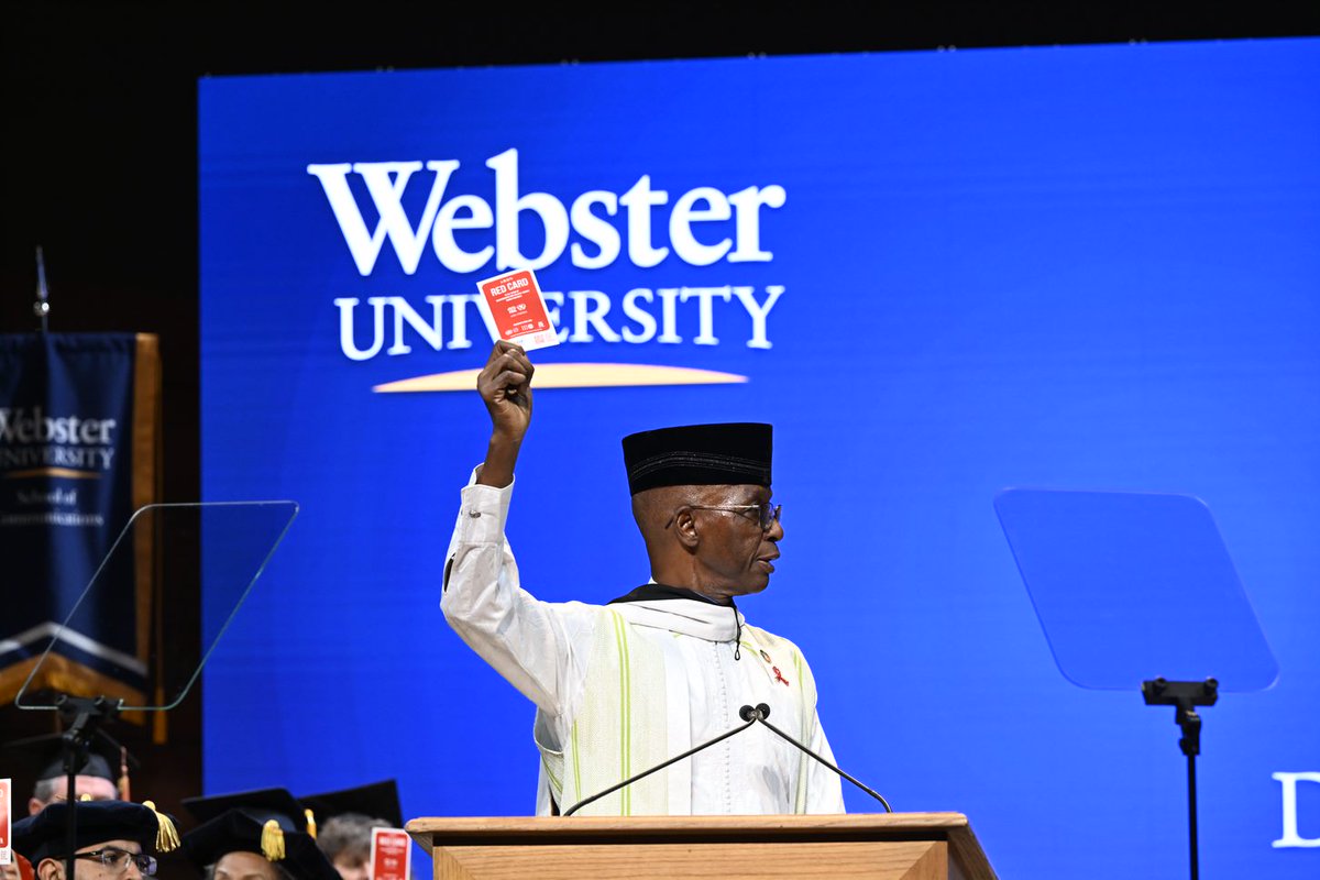 "There is no question about the fact that the world needs leadership, and the innovation and idealism of young people is more important now than ever." - Dr. Djibril Diallo #WebsterGrad