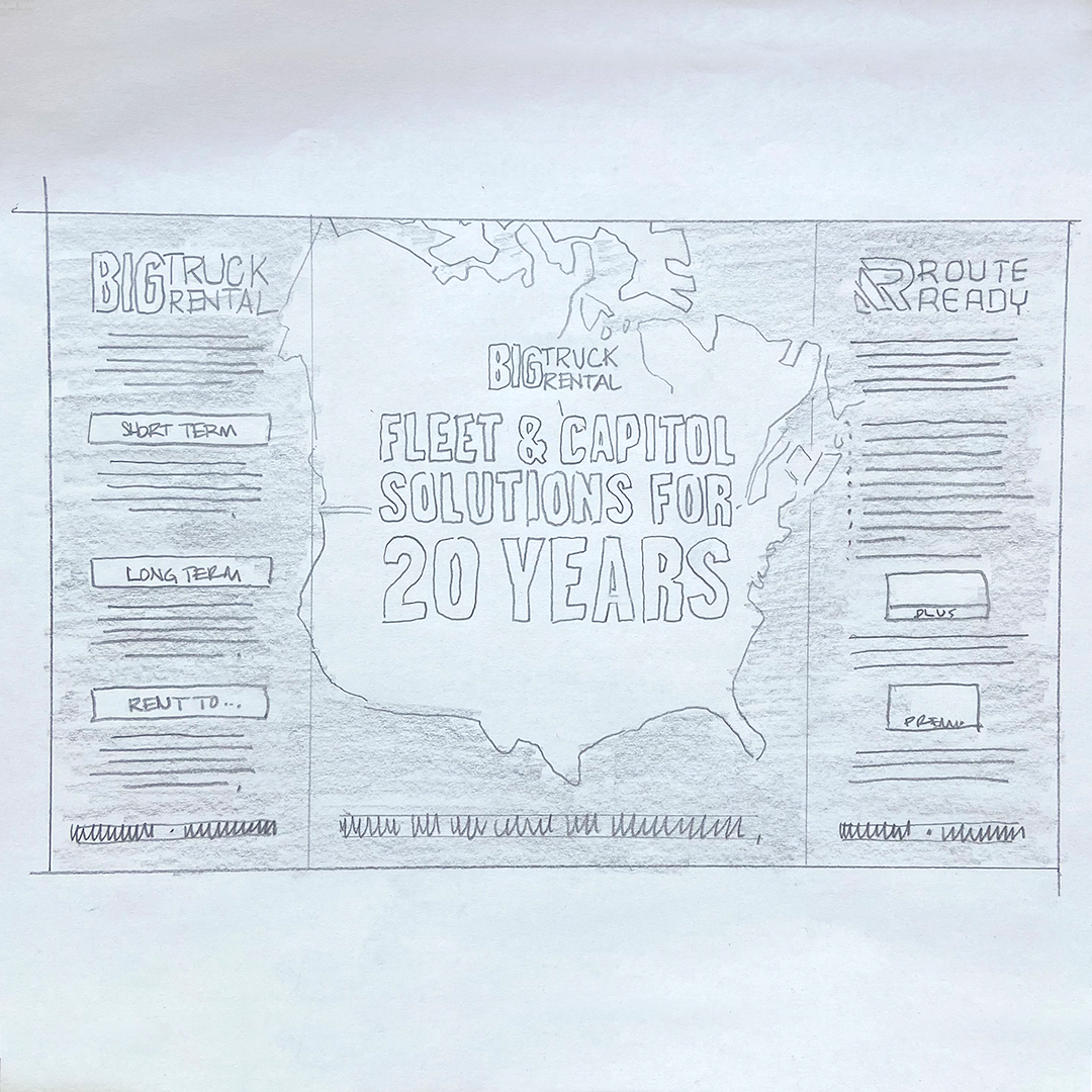 BeaconAd's tweet photo. We love watching our designs come to life! Check out the progression of this @BigTruckRental ad from idea to sketch to the cover of @WasteTodayMag. https://t.co/kJMtwcxrfh
