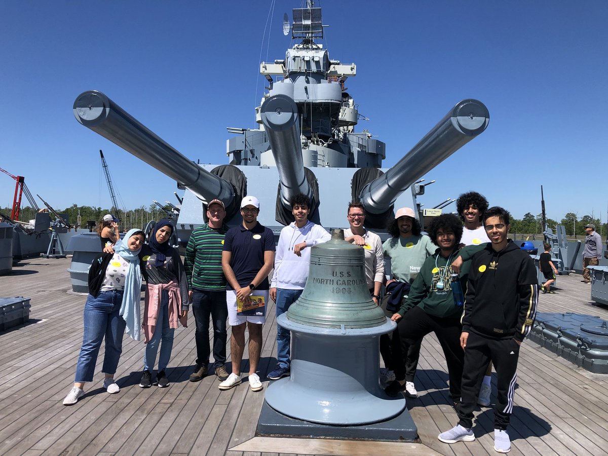 NCStateGTI's tweet photo. Wrapping up a busy year in Wilmington, NC and visiting the @battleshipnc 😁 We're so proud of the hard work these @KAUST_News students put in and wish them the best as they head to colleges across the US this fall 🎉 @NCStateGlobal https://t.co/WEmVmlcI6p