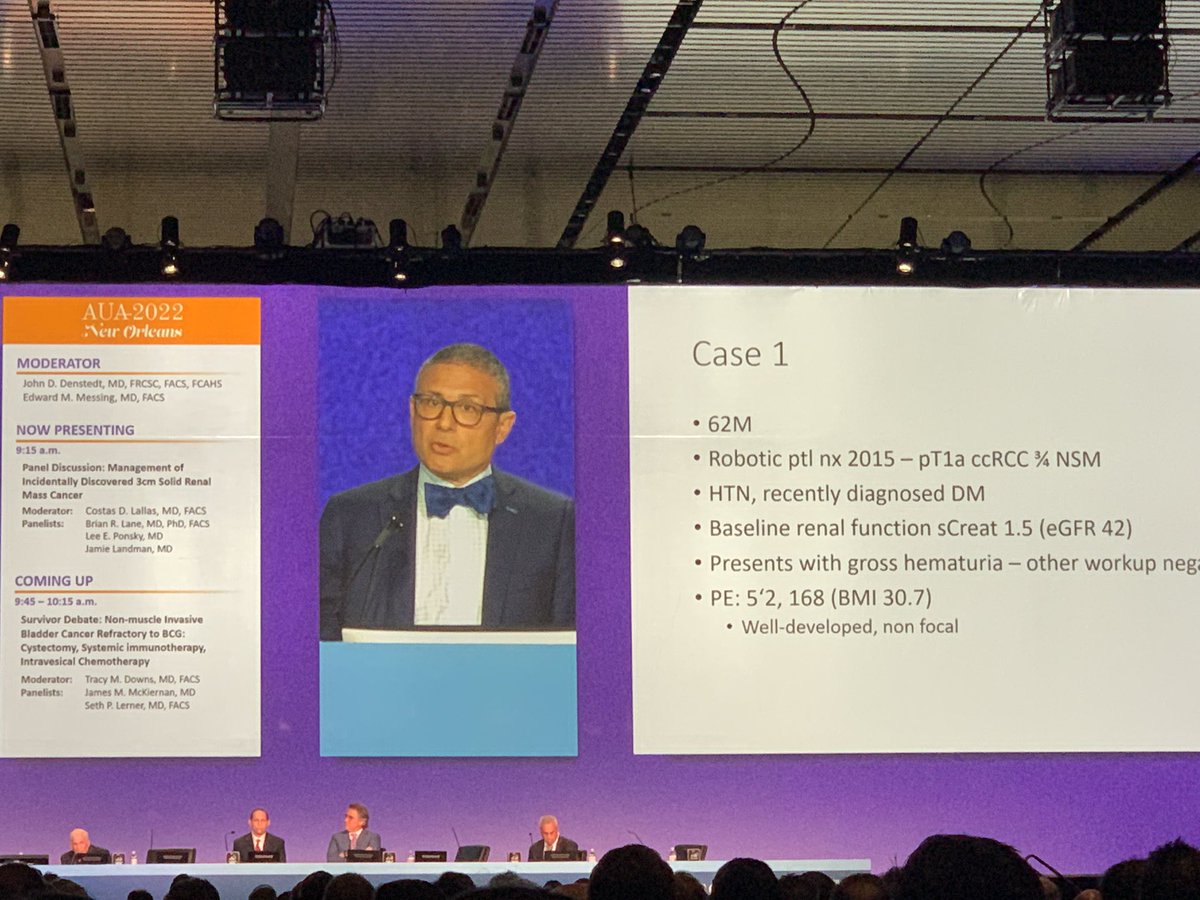 Fantastic discussion on the role of active surveillance in the management of T1a renal masses by <a href="/jaimelandmanuci/">Jaime Landman</a> at #AUA2022! Love the new acronym B.I.A.S. (biopsy informed active surveillance). <a href="/UCI_Urology/">UCI Urology</a>