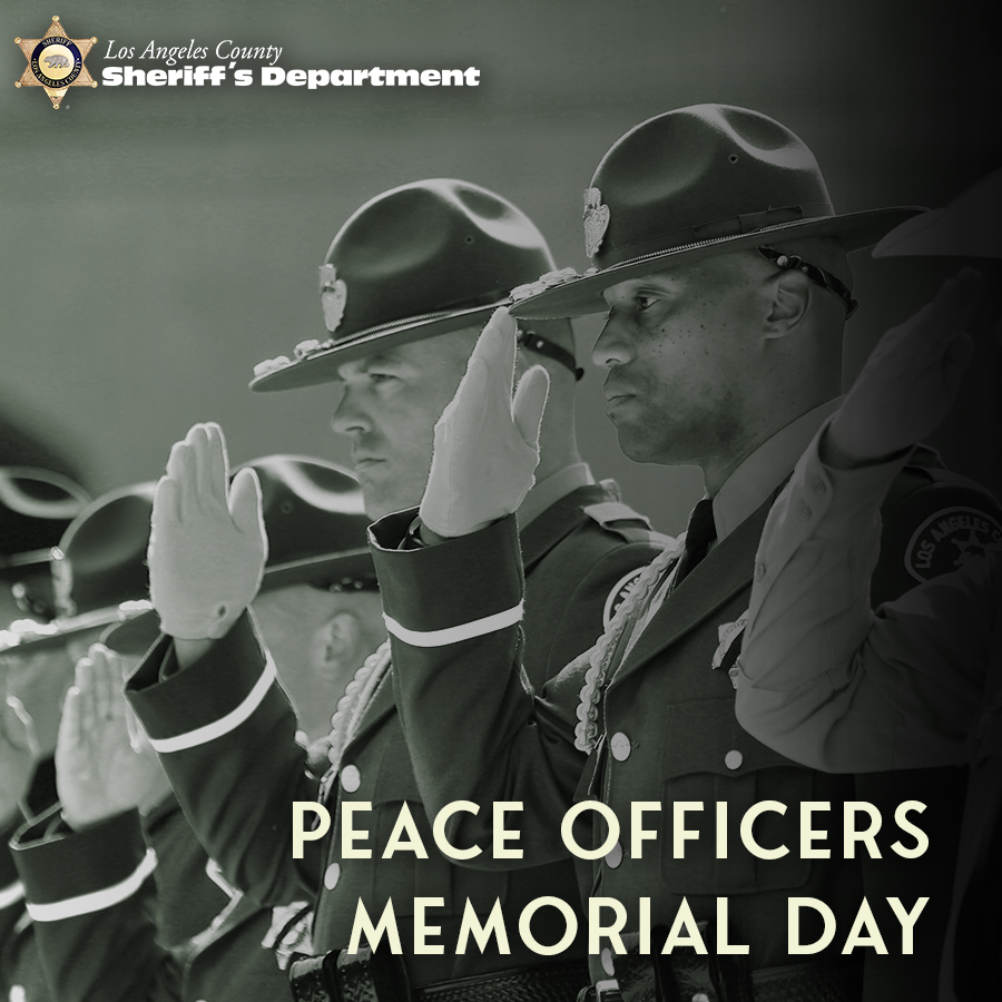 LACoSheriff_33's tweet image. In observance of #PeaceOfficersMemorialDay, @LASDHQ honor all peace officers across the USA who made the ultimate sacrifice and laid down their lives while protecting their communities. To the families that lost a loved one, we hold you in our hearts. #NationalPoliceWeek2022