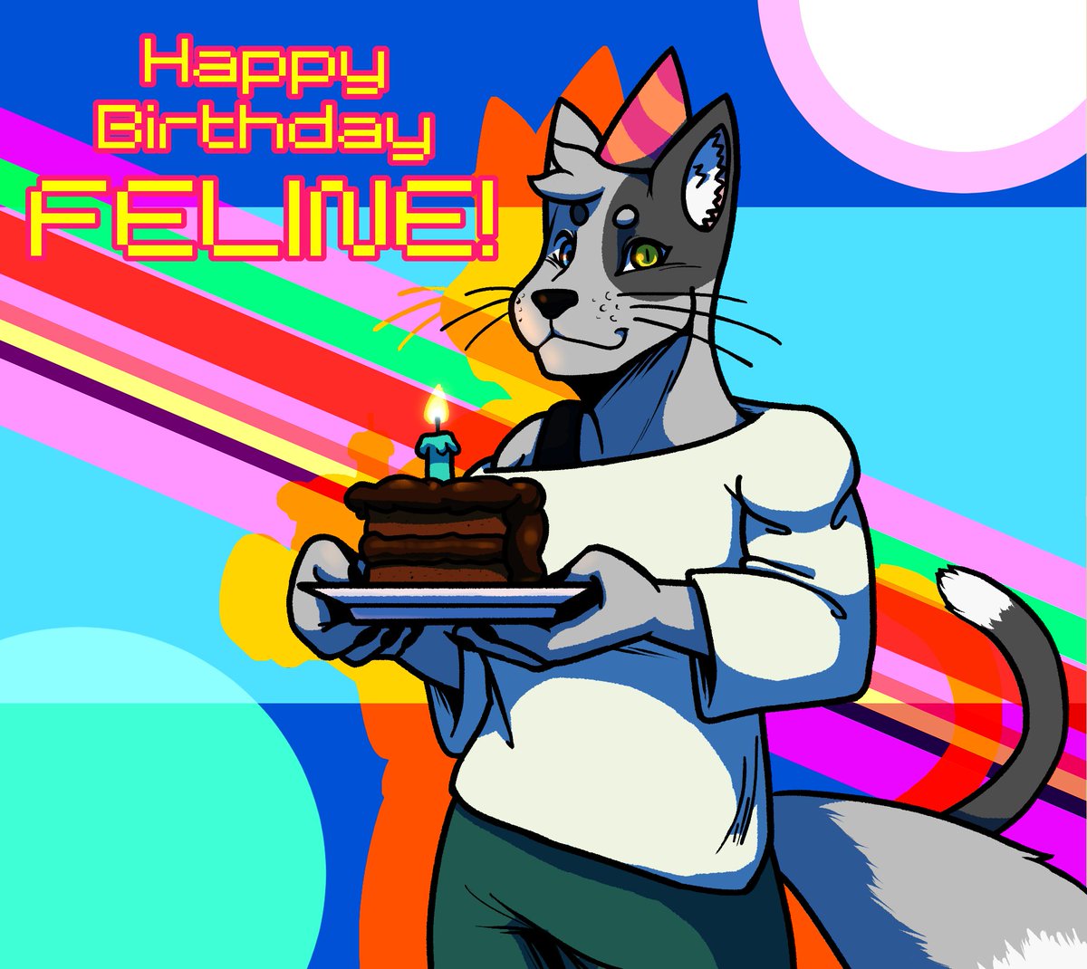 Today is <a href="/FelineCanisAnim/">FelineCanisAnims (COMMS OPEN)</a>'s birthday and I made this drawing as a gift for him. Wish you the best, man!
