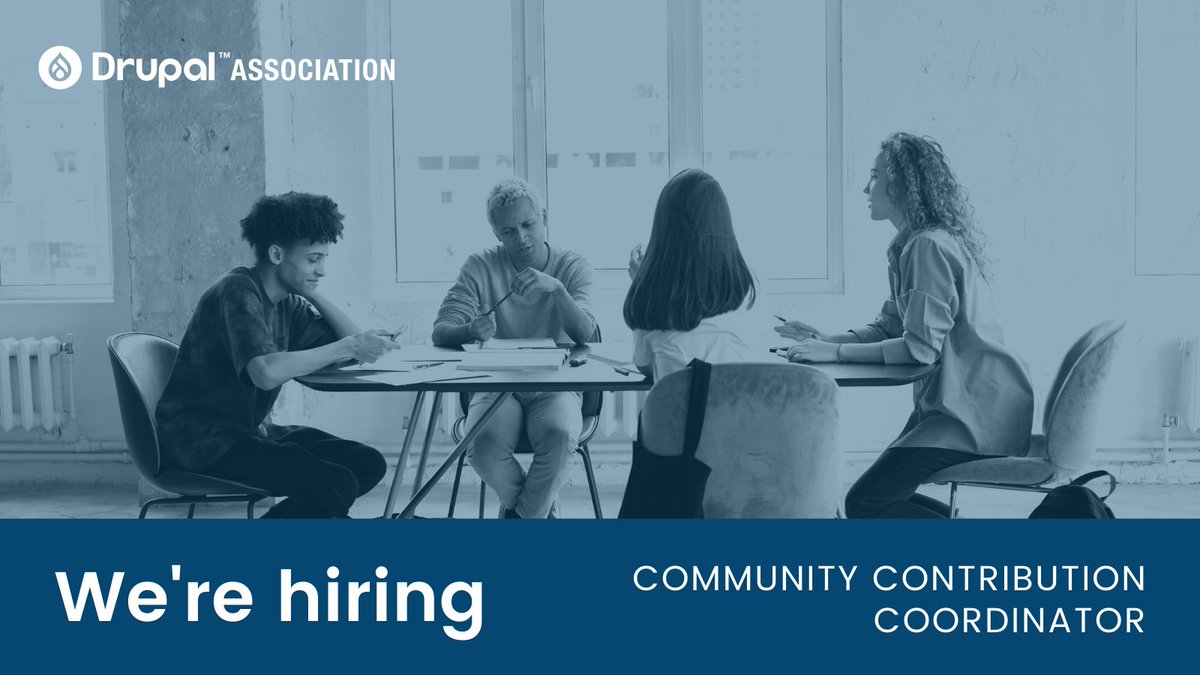 drupalassoc's tweet image. We&apos;re hiring! Take a look at the job listing for our open role, Community Contribution Coordinator: linkedin.com/jobs/view/3058…

If you&apos;re a community engagement professional with a passion for helping people achieve their goals, this is the role for you! #Drupal #DrupalJobs