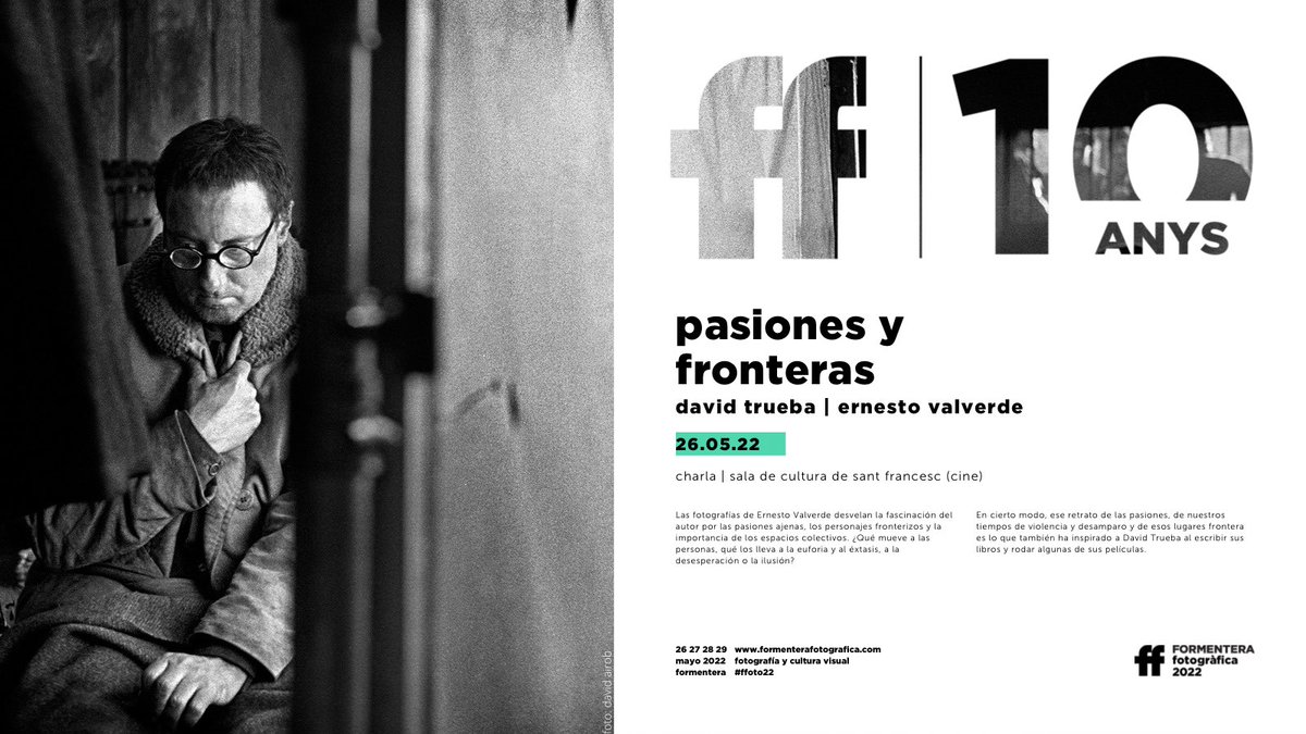 formenterafotog's tweet photo. ‘El que trobes a faltar en una riuada és l’aigua potable. La fotografia ha perdut la distinció.’ Entrevista al cineasta i escriptor David Trueba a @RadioIlla, i el 26 de maig en directe a #FFOTO22 amb Ernesto Valverde!
🎙 https://t.co/3eQuApHksD
@visitformentera @consellinsular https://t.co/JGnTzVQvJQ