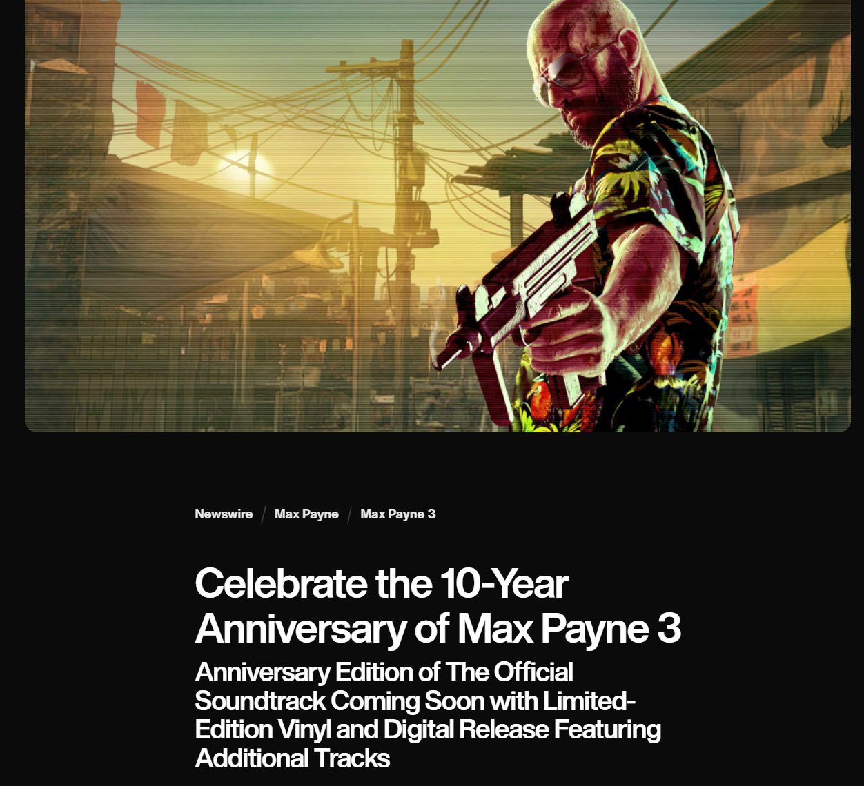Max Payne 3 Anniversary Edition OST adds previously unreleased tracks