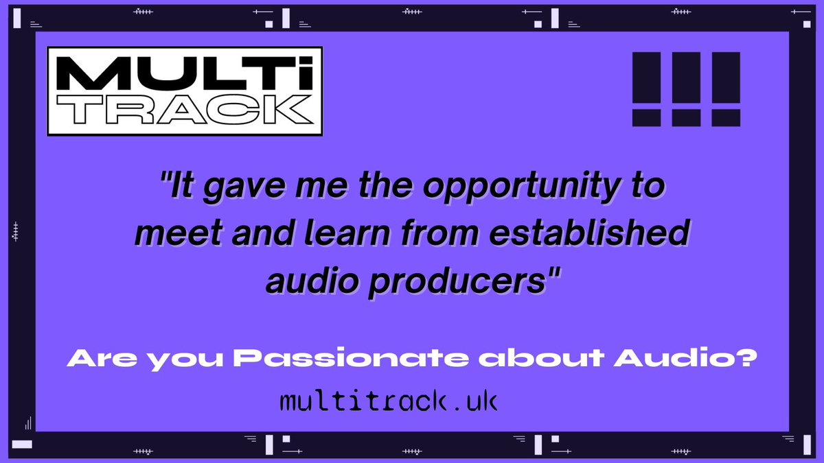 _multitrack's tweet photo. It’s hard to get paid work in the audio industry if you don’t have ‘enough’ experience.
The Multitrack fellowship gets you that experience along with training from audio professionals.
AND you get paid.
Apply today. Applications close on Monday 16th of May
#multitrack2022 https://t.co/4KVGof3iVj