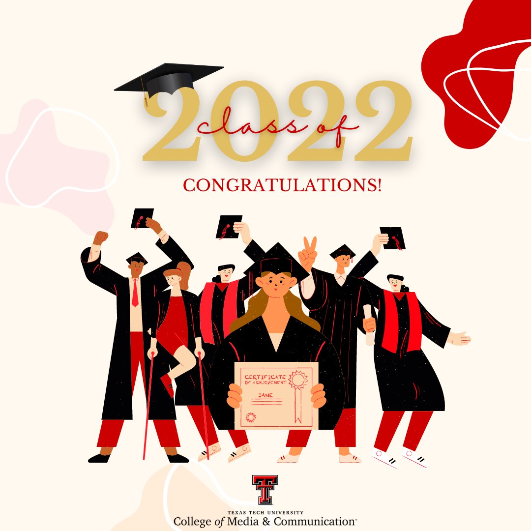 TTU_CoMC's tweet photo. Congratulations to the Graduating Class of 2022! Stay in touch with your Red Raider family through our social media channels or by joining the Techsan Connection alumni networking platform. https://t.co/eUAUavPsbD https://t.co/HGZk8HhWYc