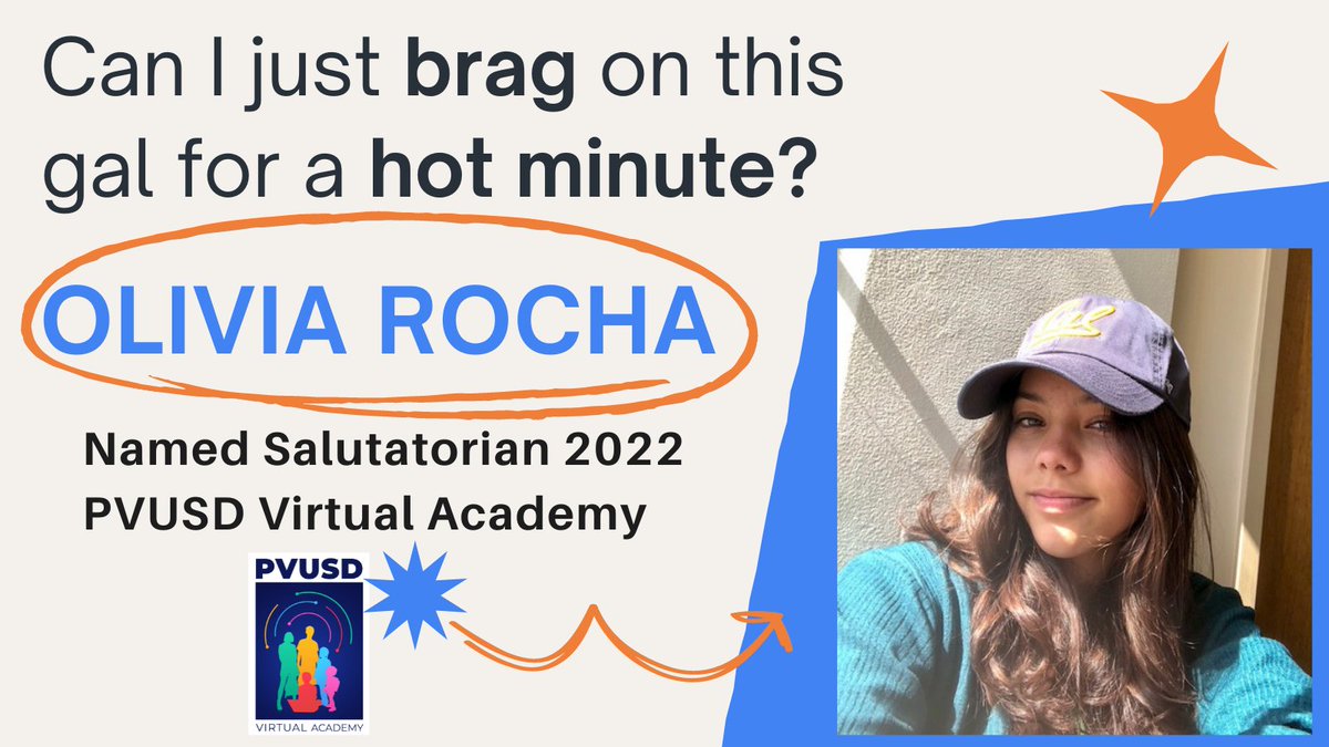 BobbieGrennier's tweet photo. So proud! My student, Olivia Rocha, 2022 Salutatorian of the year for the Virtual Academy! ❤️@pvusdvirtual @PrincipalPonzio @mlrod32 @PajaroValleyUSD #salutatorian #collegebound 🎓 @UCBerkeley @edulivestream https://t.co/TppmDjL04F