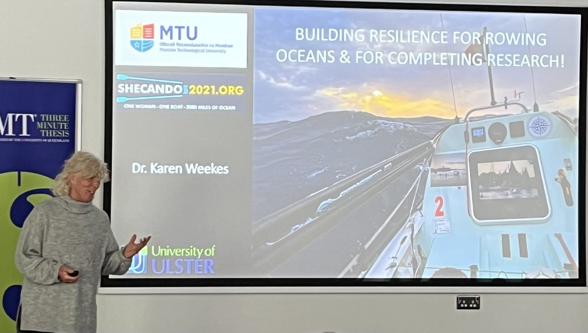 UlsterSchSport's tweet photo. I N S P I R A T I O N A L
“If you put in the graft you can achieve anything”
What a treat to listen to our alumni Dr Karen Weekes deliver today’s #UlsterPhDFest keynote speech..supported by fellow alumni @polyoldgirl79, Avril Weekes & Debbie Beattie!👏🙌🚣♀️ #SheCanDo #ProudOfUU https://t.co/yb5o3v3wlX