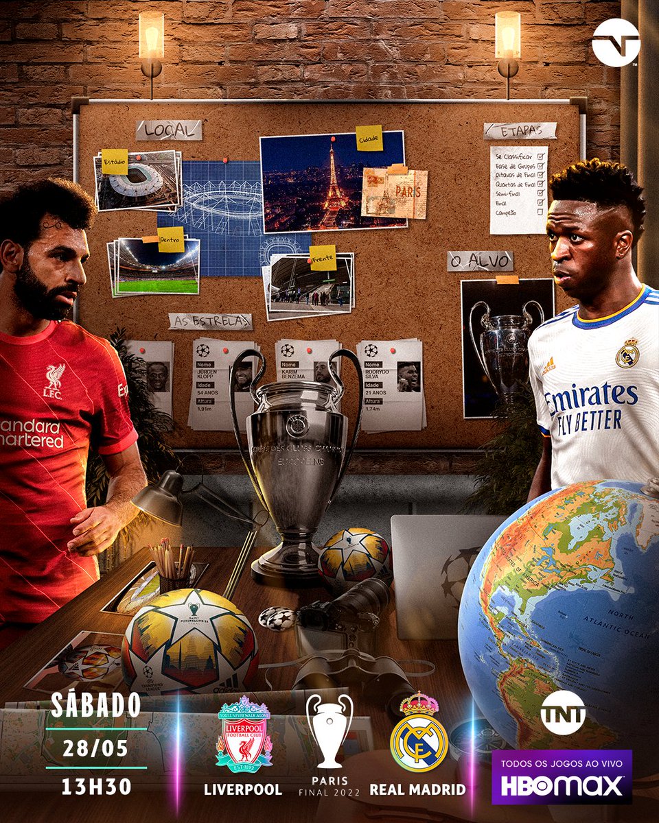 TNTSportsBR's tweet photo. Local definido 📌
Estratégias feitas 📈
Alvo localizado 🎯

Quem vai levar a melhor: Liverpool ou Real Madrid? ⚔️🇫🇷

A final da Champions é dia 28, a partir das 13h30, na @tntbr e @hbomaxbr (https://t.co/p4f90hUrVg)! #CasaDaChampions #ChampionsNaHBOMax https://t.co/PijyQm8azG