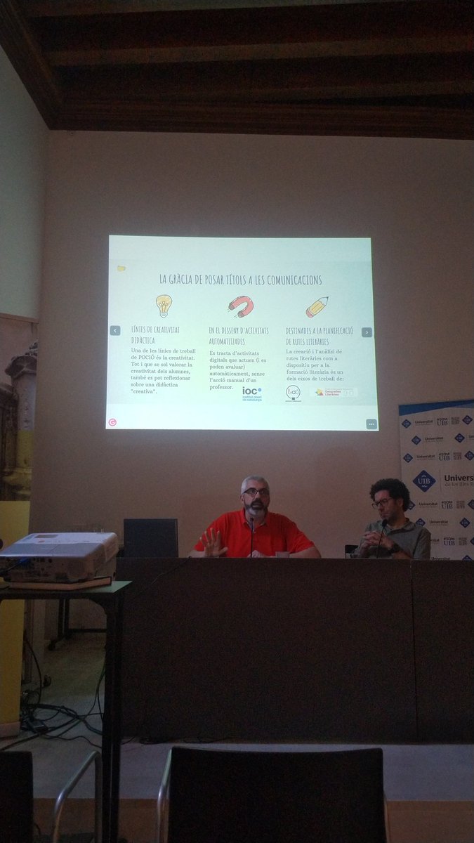 Xavi (@xavihernandezi) on Twitter photo <a href="/JoanMarcRamos/">Joan Marc Ramos</a> ens parla de "línies de creativitat didàctica en el disseny d'activitats automatitzades destinades a la planificació de les rutes literàries", un títol que és una comunicació en ell mateixa #LitCat22 <a href="/Pocio_ub/">Poció</a> <a href="/XarxaGeoLit/">GeografiesLiteràries</a> <a href="/FilCatLinGenUIB/">Departament de Filologia Catalana (UIB)</a> <a href="/JoanMarcRamos/">Joan Marc Ramos</a> ens parla de "línies de creativitat didàctica en el disseny d'activitats automatitzades destinades a la planificació de les rutes literàries", un títol que és una comunicació en ell mateixa #LitCat22 <a href="/Pocio_ub/">Poció</a> <a href="/XarxaGeoLit/">GeografiesLiteràries</a> <a href="/FilCatLinGenUIB/">Departament de Filologia Catalana (UIB)</a>