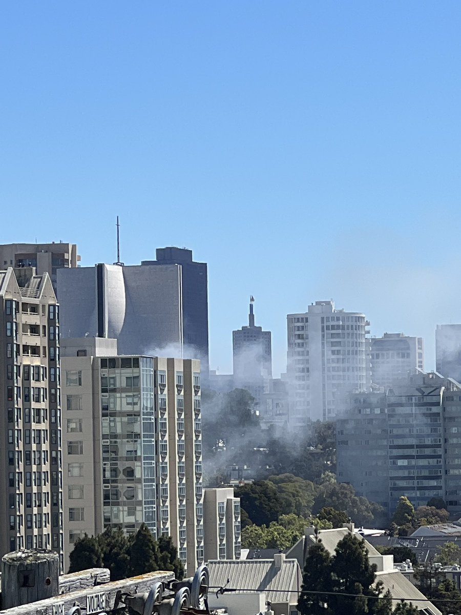 SFFDPIO's tweet photo. UPDATE: 2ND ALARM 1355 ELLIS AT THIS TIME— 4 RESCUED (1 Critical, 2 moderate, 1 minor) The fire is still active on the 2nd and 3rd floors— no noted extension to adjoining structures at this time— PLEASE AVOID THE AREA Pictures as of 1050 am, media free to use https://t.co/LL8TK7VgEd