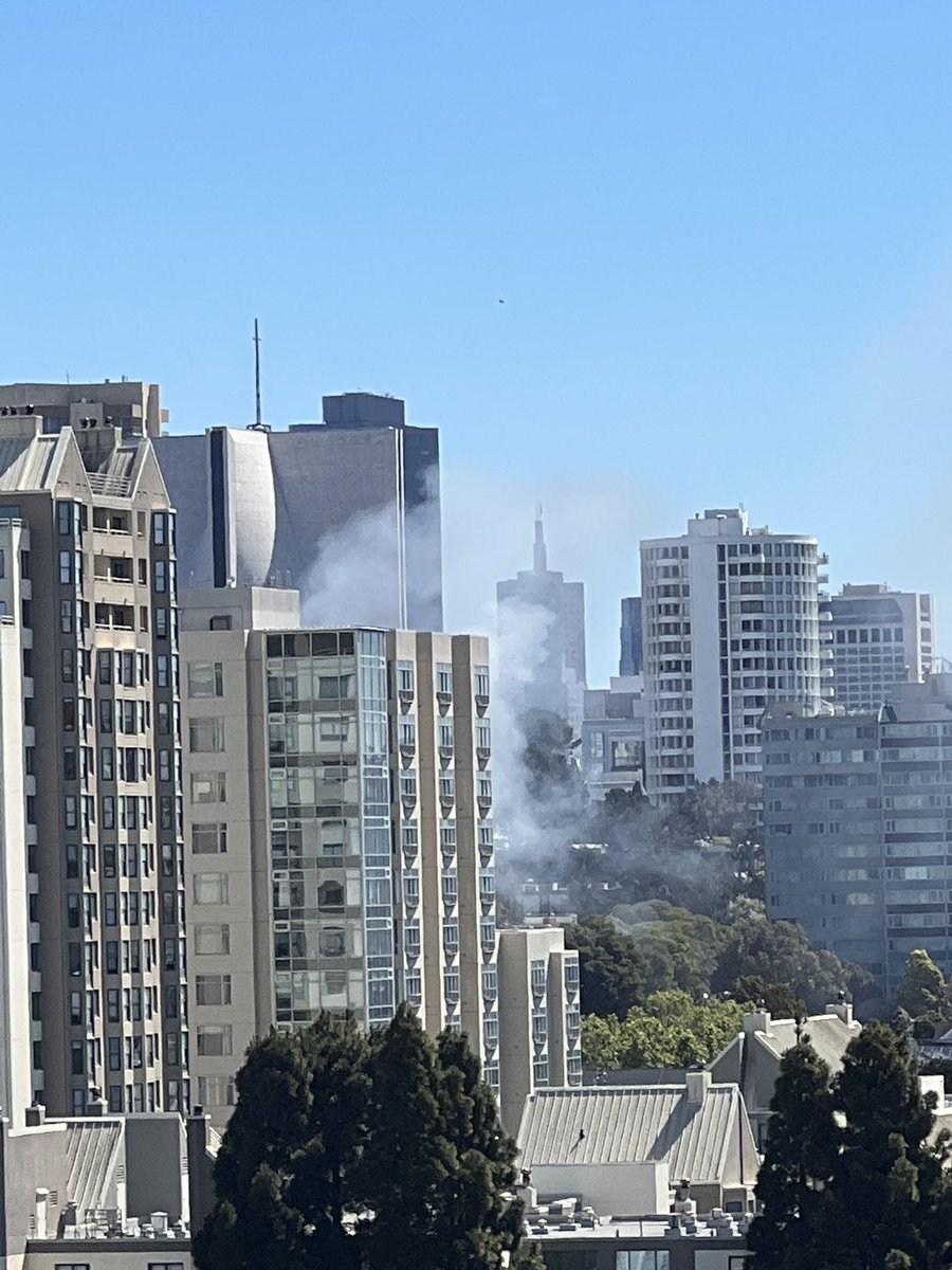 SFFDPIO's tweet photo. UPDATE: 2ND ALARM 1355 ELLIS AT THIS TIME— 4 RESCUED (1 Critical, 2 moderate, 1 minor) The fire is still active on the 2nd and 3rd floors— no noted extension to adjoining structures at this time— PLEASE AVOID THE AREA Pictures as of 1050 am, media free to use https://t.co/LL8TK7VgEd