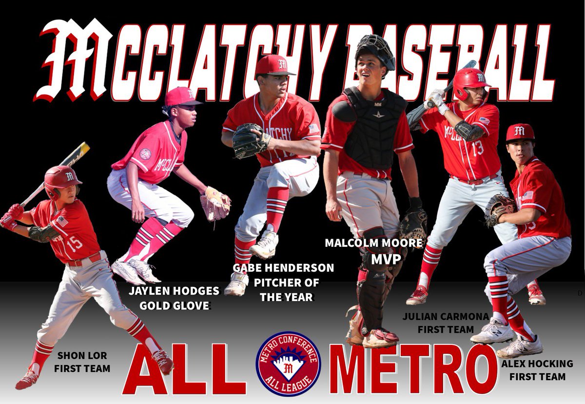 McClatchy Baseball (@mcclatchybaseb) on Twitter photo Congratulations to our All Metro League MVP, Pitcher of the Year, Gold Glove & First Team Players! Also, second team players: Anthony DiSantis, Mason Ogihara, Brandon Silva, Jack Smith & Leo Taormina. #GoLions⚾️ <a href="/Malcolm7Moore/">Malcolm Moore</a> <a href="/GabeHen00204898/">Gabe Henderson</a> <a href="/JujuCarmona13/">Julian Carmona</a> <a href="/JaylenHodges9/">Jaylen Hodges</a> Congratulations to our All Metro League MVP, Pitcher of the Year, Gold Glove & First Team Players! Also, second team players: Anthony DiSantis, Mason Ogihara, Brandon Silva, Jack Smith & Leo Taormina. #GoLions⚾️ <a href="/Malcolm7Moore/">Malcolm Moore</a> <a href="/GabeHen00204898/">Gabe Henderson</a> <a href="/JujuCarmona13/">Julian Carmona</a> <a href="/JaylenHodges9/">Jaylen Hodges</a>