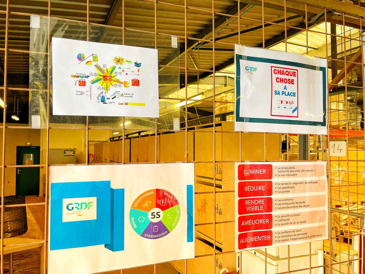 La démarche 5S sur l’#AILILLEMETROPOLE continue dans cette dernière ligne droite, affichage et communication visuelle pour sensibiliser et responsabiliser tous les acteurs du site ! 
Bravo à Rémy Basile, notre technicien/appui Logistique pour son travail! #DRNO #GRDF #5S #PETRAM