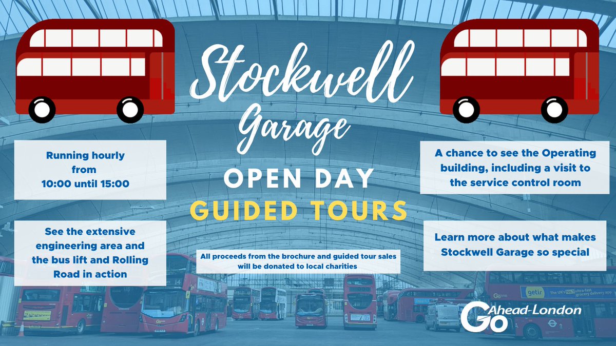 Further to our recent tweet, tickets for our exiting guided tours of Stockwell Garage on 11 June are now live and available to purchase, with proceeds going to local charities.  The tours will be run hourly from 10:00am – 15:00pm – book your tickets now at eventbrite.co.uk/e/stockwell-ga…