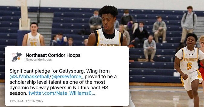 SIGNED 🔏
Nate Williams
<a href="/Nate_Williams04/">Nate</a> 

🟠Height: 6’4”
🔵Position: Guard
🟠High School: St. John Vianney
@SJVbbasketball 
🔵AAU Team: Jersey Force <a href="/jerseyforce_/">@jerseyforce_</a> 

Swipe ➡️to learn more about Nate. 
#PoundTheRock

<a href="/gburgbullets/">Gettysburg College Athletics</a>