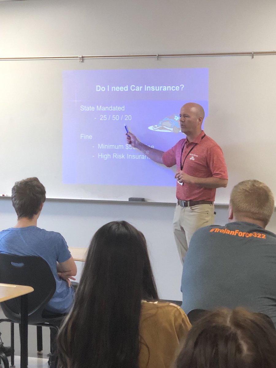 abmorse67's tweet photo. Special thanks to Tom Conklin for a special class visit to our driver ed class to help us understand the basics of auto insurance!  Always a good day :). #trojanforce322 https://t.co/sZ9SrrzNv4