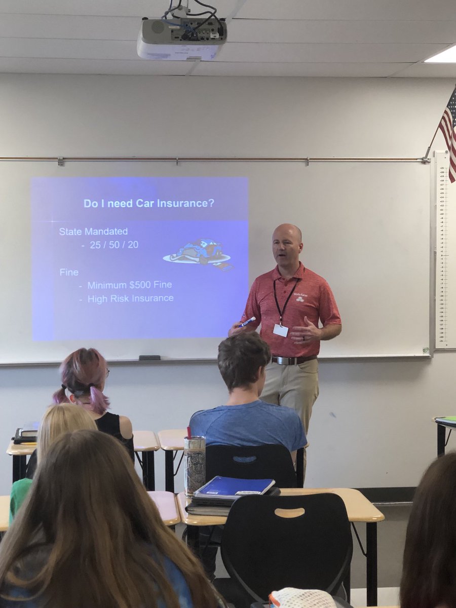 abmorse67's tweet photo. Special thanks to Tom Conklin for a special class visit to our driver ed class to help us understand the basics of auto insurance!  Always a good day :). #trojanforce322 https://t.co/sZ9SrrzNv4