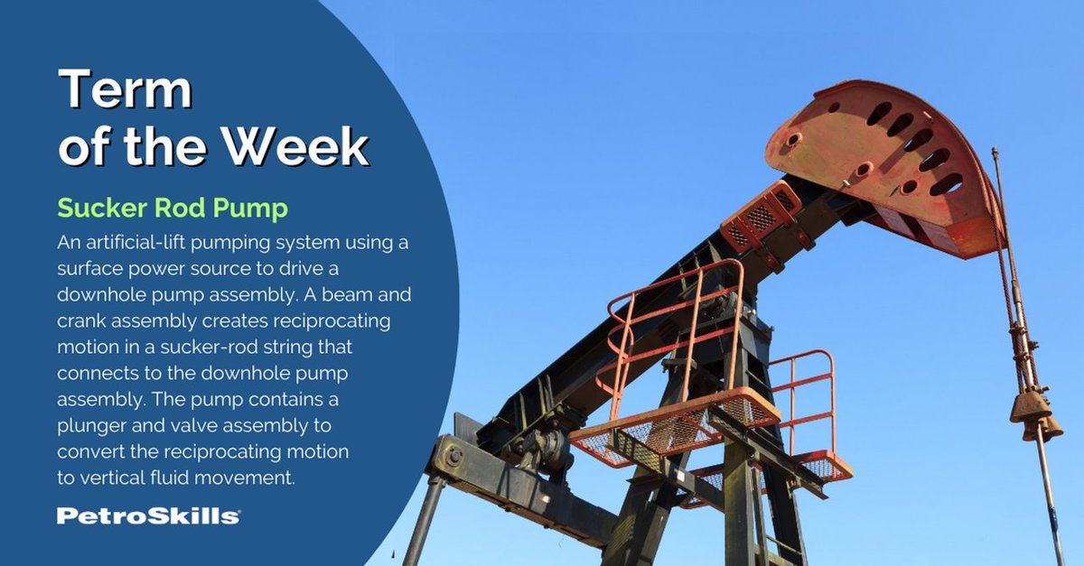 PetroSkills's tweet photo. PetroSkills Term of the Week | Sucker Rod Pump #termoftheweek #PetroSkills #RodPump #oilandgas Learn more here about Rod Pumps Fundamentals here: https://t.co/HJ2nzZWj5A https://t.co/7Yio8XwZuo