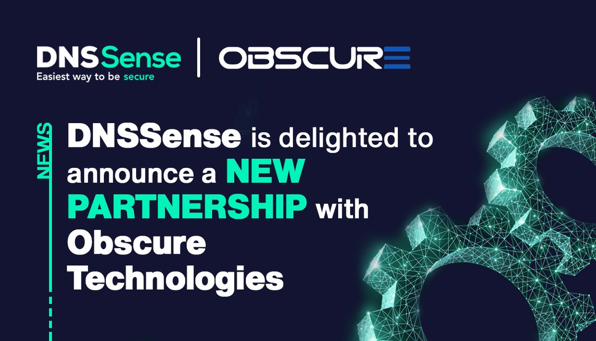 dnssense's tweet photo. #DNSSense is delighted to announce a new partnership with @ObscureTechnologies, the leading Distributor in #Africa. The partnership will open up a new era in the #African cyber security market.
✔️ Read the full press release here:https://t.co/1nJfcWcRO3
Easiest way to be Secure! https://t.co/q0TnKUMjYH