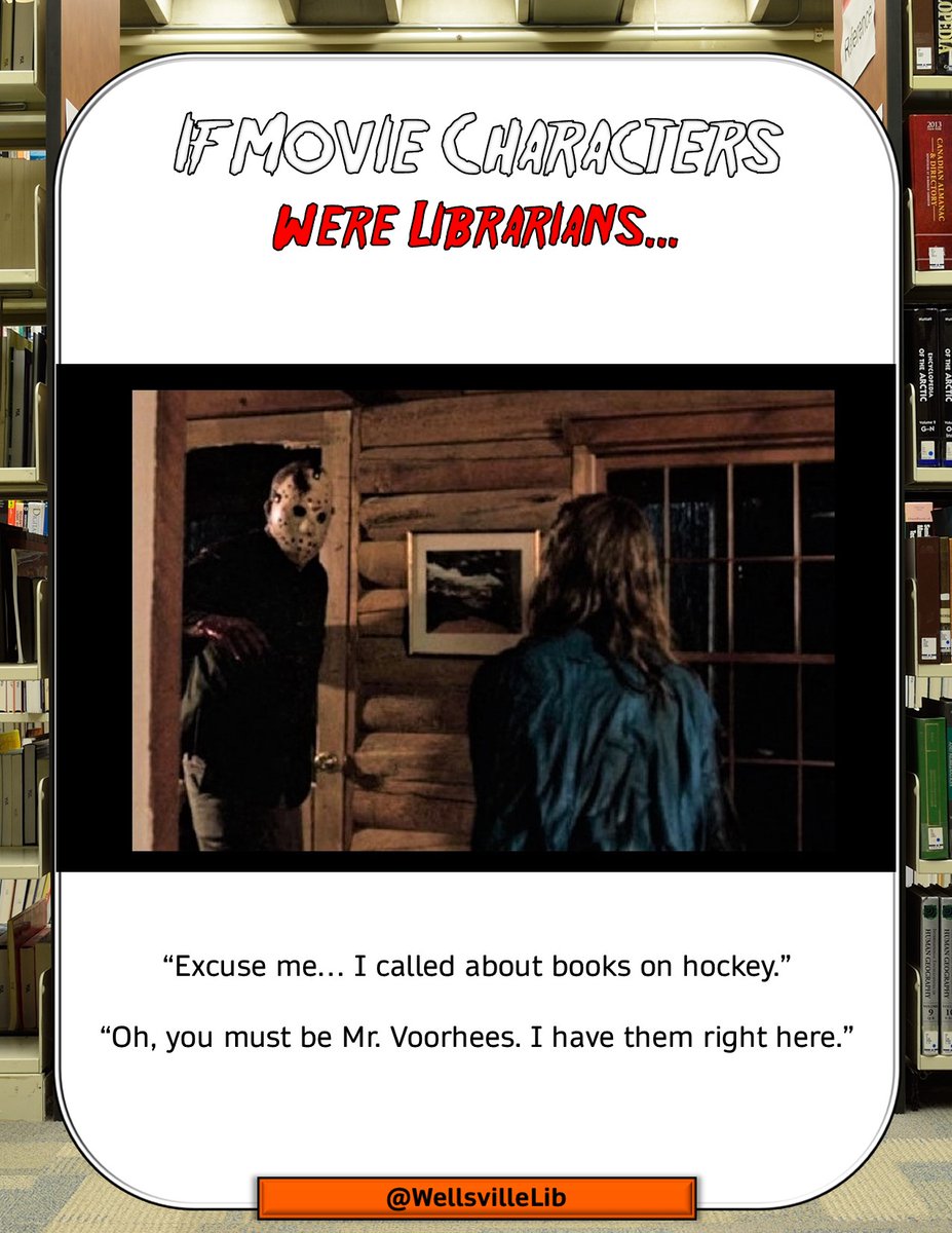 Good morning, and happy Friday the 13th. 

#FridayThe13th #LibraryHumor #LibrariesOfTwitter