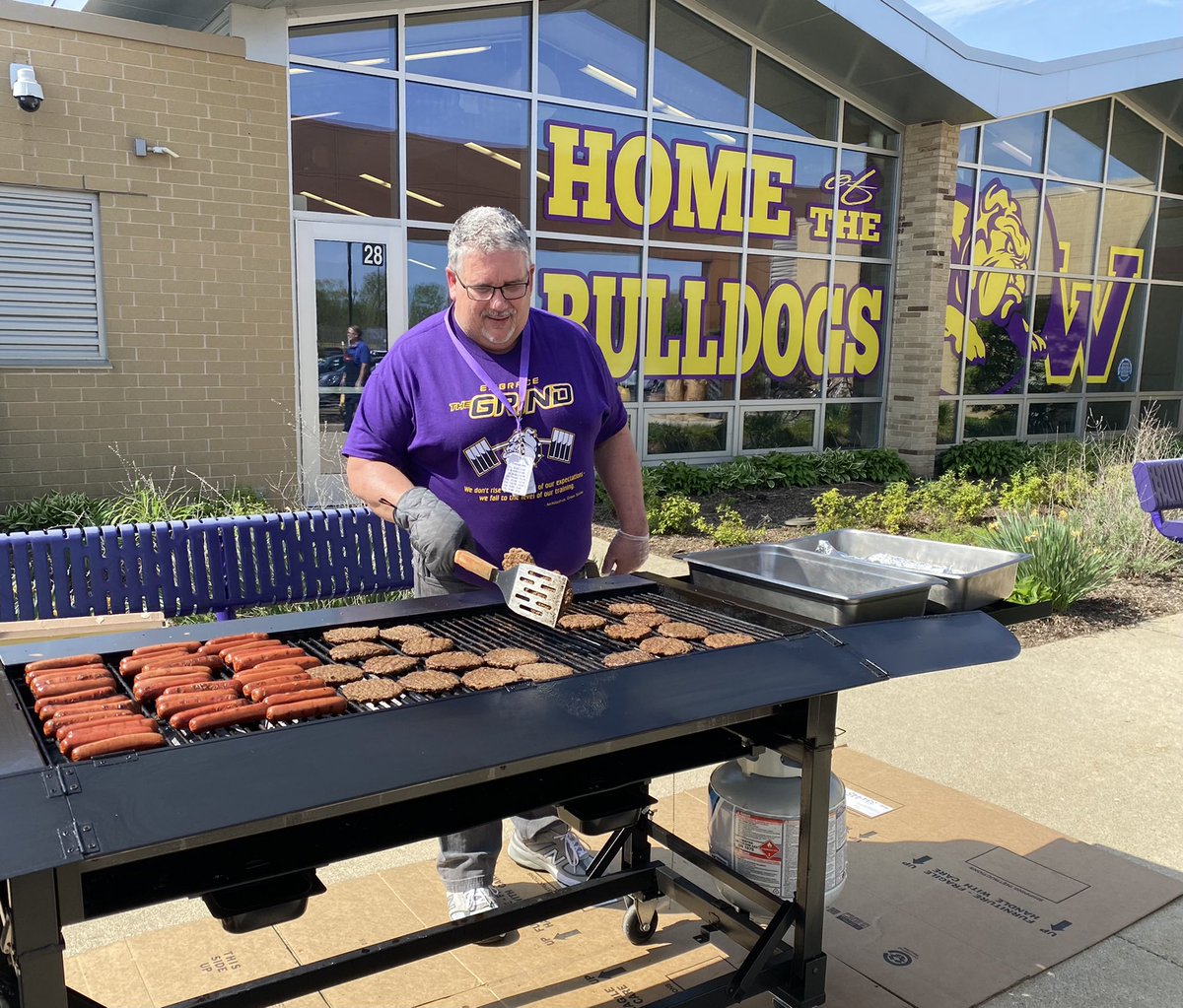 It’s great to see <a href="/Principal_WHS/">Dan Klett</a> grilling lunch for students today. <a href="/BulldogLife_WHS/">Bulldog Life - WHS</a>