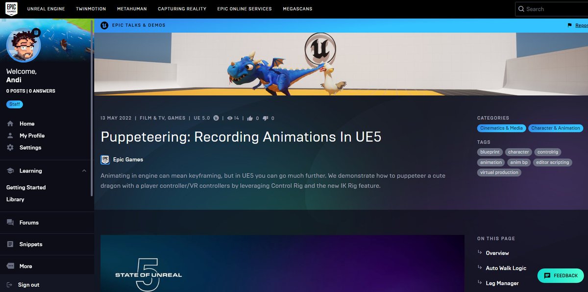 AndiDev_'s tweet photo. This was 1 of the most fun projects/videos I could work on so far: Using VR controllers to puppeteer and record the animations in #UE5 
Thanks to Dean with whom I worked on the project and who exported the result to Sketchfab for everybody to check out. 
https://t.co/9GTDIATz8h https://t.co/OgOMJr4GRd