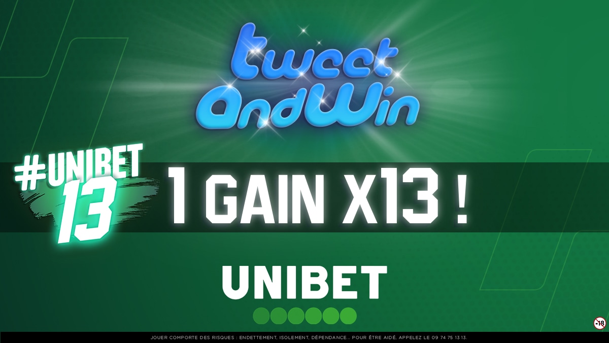 UnibetFrance's tweet photo. 🍀 Unibet continue à régaler en ce vendredi 13 ! Partage ton plus beau betshare de l'année 2022 (limite 50€ de gains) et on se charge de le multiplier par 13 🤯

👉 RT/Follow + #Unibet13 + ton pseudo.
⏰ Fin du jeu à 19h13. https://t.co/5duGFQNyeY
