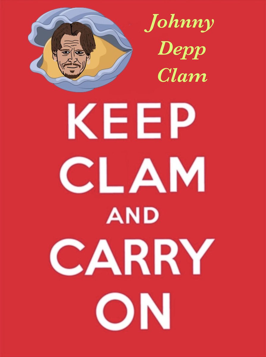 TheScandis's tweet photo. Keep Clam and Carry On! @garyvee @veefriends @TeamGaryVee #KeepClam #JohnnyDepp #NFTs #NFTCommunity #DeppHeardTrial https://t.co/yDimya8m6X