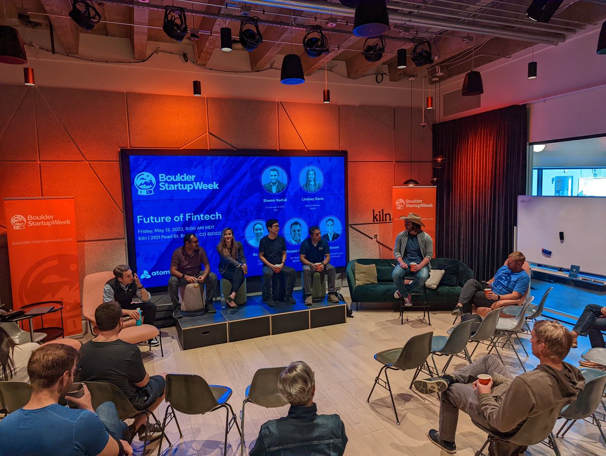 wadearnold's tweet photo. All star panel on the future of #fintech at @bldrstartupweek
#boulder #boulderstartupweek https://t.co/U5LZKjCAlj
