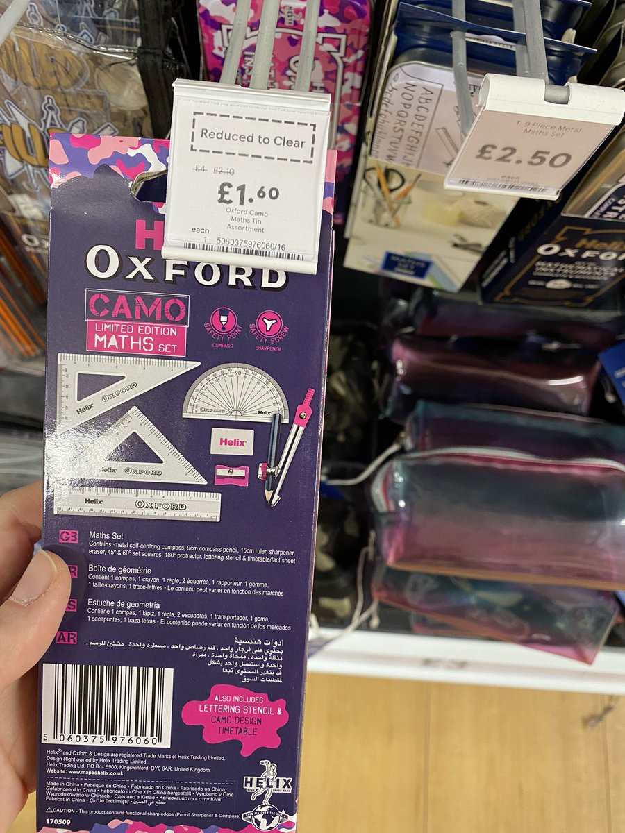 HGHS_Maths's tweet photo. Whilst I’m not endorsing any specific shop over another, if you need a scientific calculator for the GCSEs starting next week, or a set of maths equipment…please get yourself to Tesco asap! (See photos) @HghsScience https://t.co/QlG0dgRaFw