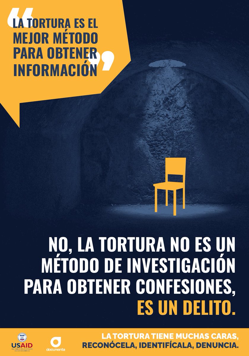 🚨 Este es uno de los mitos más escuchados en torno a la #tortura debido a la desinformación que impera en la sociedad.

Luchemos contra esto e informémonos más en el sitio web de nuestra campaña #LasCarasDeLaTortura 👥

🌐 bit.ly/Caras_Tortura