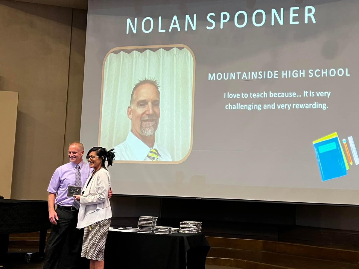 MHSwolfpack's tweet photo. Congratulations to Mr. Spooner on earning the Westside Impact 2022 Teacher of the Year award! 

Thank you Mr. Spooner for representing Mountainside High School so well and bringing quality education to every student, everyday!!! https://t.co/GmlmfuH63h