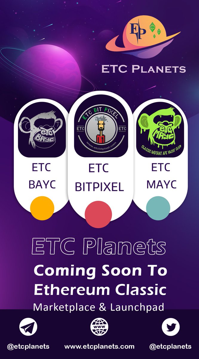 Calling all #ETC projects we are launching a Marketplace. And it should be ready this weekend join our telegram channel to discuss the exciting features we have installed for you all t.me/etcplanets