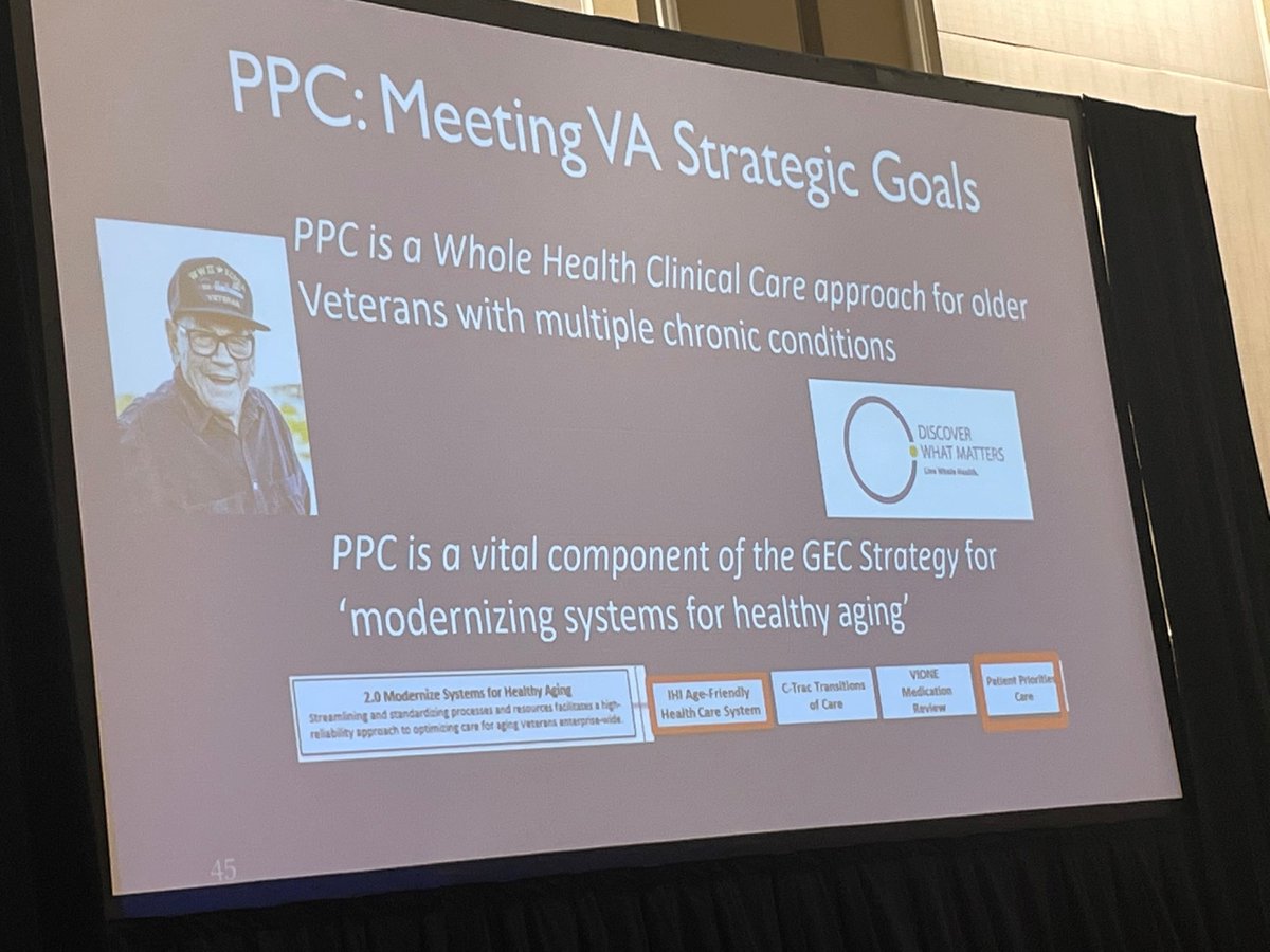 PtPriorities's tweet photo. PPC innovator & champion @EmpoweringPts on VA dissemination: โPPC is the perfect vehicle for getting to the what matters most M...It requires more of an investment from your own heart & mind but PPC is a low cost investment โ #AgeFriendlyHealthSystems #MattersMost @TheIHI #AGS22 https://t.co/s0CZq1iABl