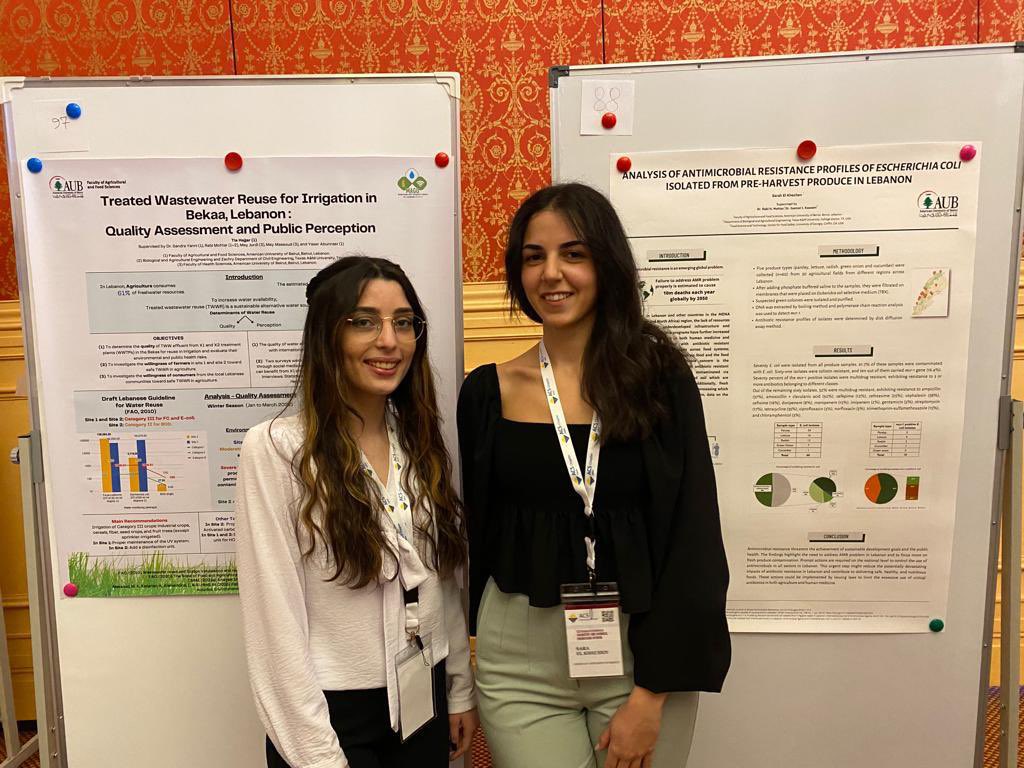 We are very proud of AUB FAFS graduate students @SarahKhechen and @tia_Hjr for presenting their research in the #ACSMENA2022 conference in Doha.               @AUB_FAFS @AUB_Lebanon @MohtarRabi  @MagoPrima 
@qataracs @AmmarOlabi7