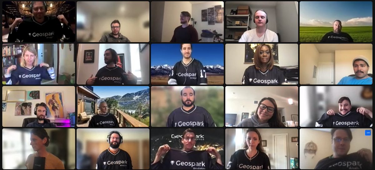 GeoSpark_io's tweet photo. Wearing our #team jerseys this morning! Every employee received a personalized jersey this week with their last name and employee number to rep at today's call. 

🏆  Want to join our winning team? Check out our open positions here: https://t.co/f1niKy5tUa https://t.co/k8haSwB6kT