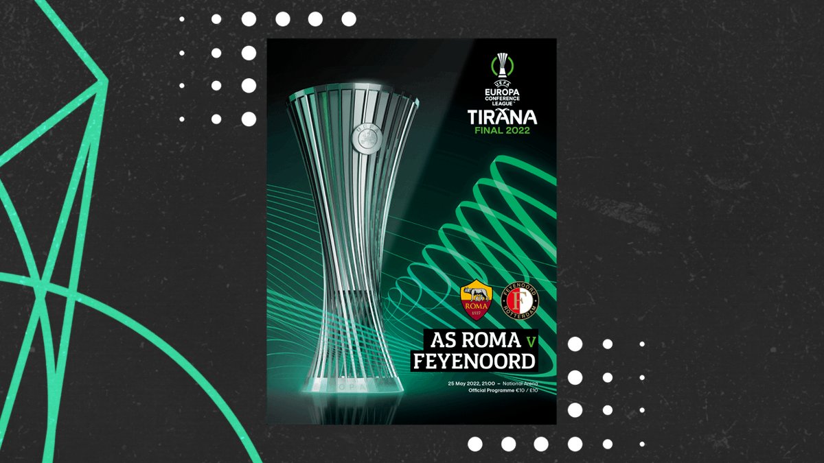 ASRomaPress's tweet photo. The producers of the UEFA Europa Conference League Final 2022 Official Programme @Euronights have given us 10 copies to give away!

To enter:

1. RT this post
2. Follow @Euronights

Winners will be chosen at random later today, good luck!
https://t.co/lsBJzHO5DI https://t.co/pW2nYkYeaC