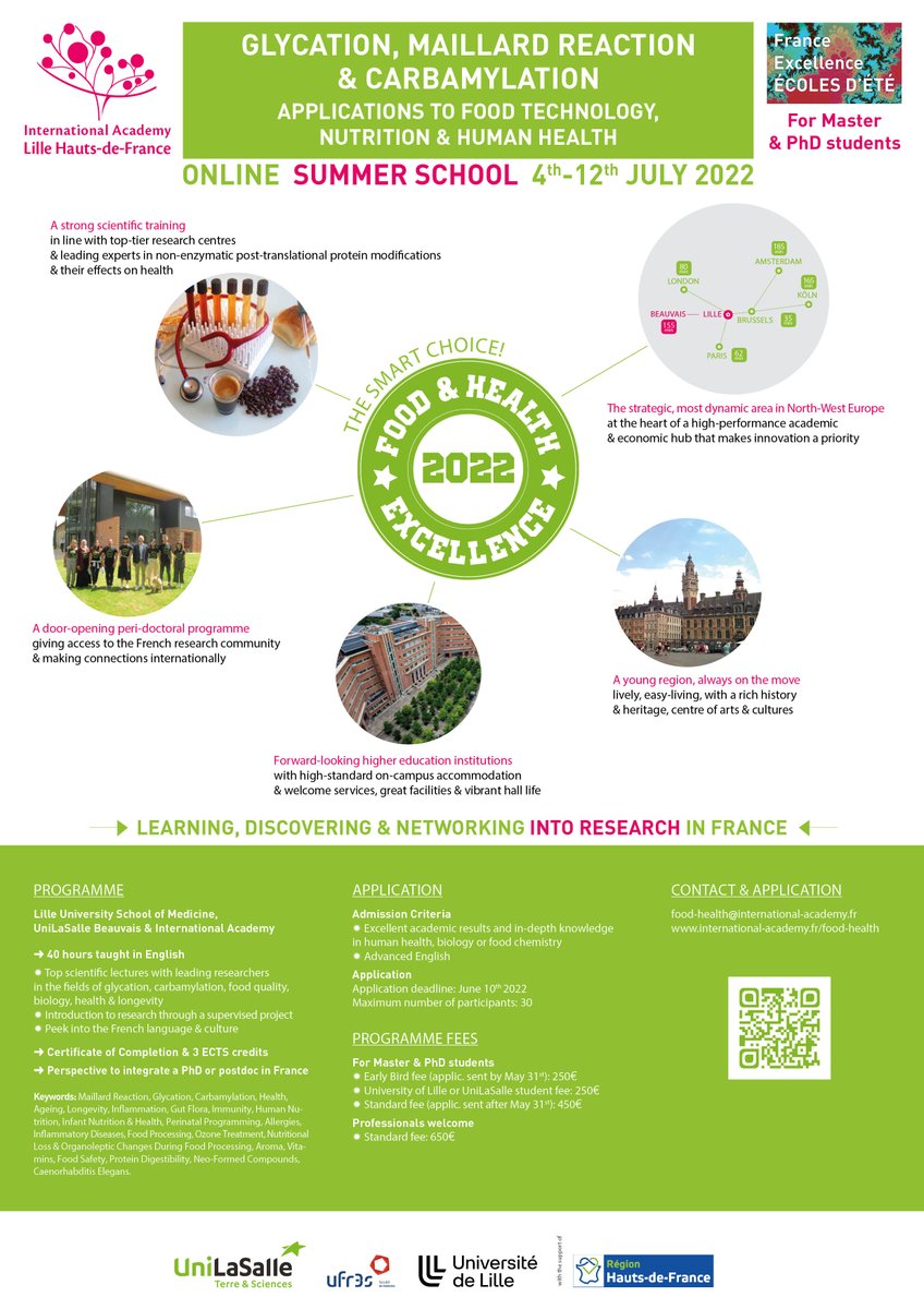 The Early Bird registration deadline for our online #summerschool Food &amp; Health 2022 has been postponed.
👉 So make the smart choice and take advantage of the reduced fee by applying before May 31st!
More details on: international-academy.fr/food-health
#agrofood #health