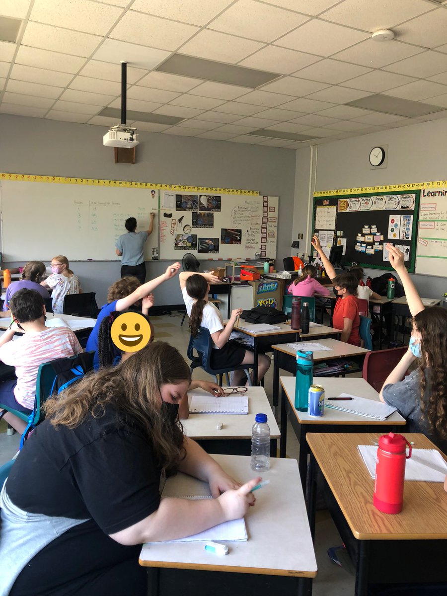 Lots of engagement as students were eager to share their strategies while <a href="/PaolaBartolacci/">Paola Bartolacci</a> led grade 5’s through a problem string <a href="/RockyElementary/">Rocky Lake Elementary</a>! #hrcemath <a href="/pwharris/">Pam Harris</a> @HRCE_Math