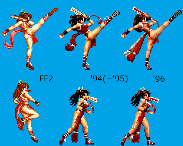 不知火舞の衣装… 初登場の餓狼伝説2の時から脇が空いていたけど