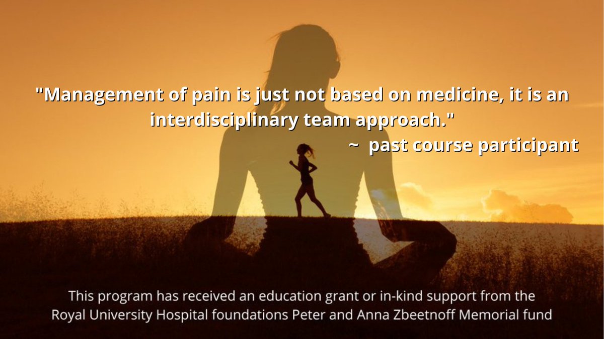 usask_CME's tweet photo. The Pain & Therapeutics online course is developed from the interdisciplinary #PainTherapeutics21 conference focused on #MentalHealth, #ComplexPain & #SubstanceUseDisorders. Course begins May 15! Register @ https://t.co/ep83hcCtX3. Visit https://t.co/gvfu8uUCec for more info. https://t.co/WcPA8j3j2F