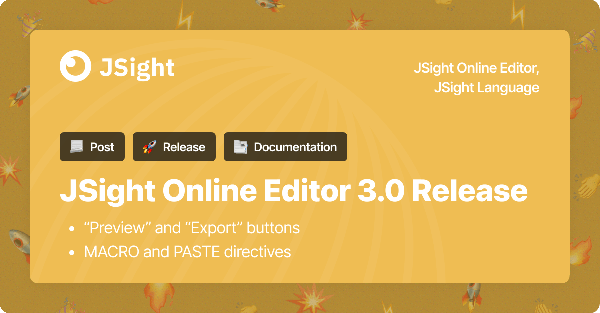 jsightapi's tweet image. JSight Online Editor 3.0 Release

Hi everybody! We have a new release of JSight Online Editor 3.0 - editor.jsight.io.

jsight.io/blog/jsight-on…

#apidocumentation #apidoc #JSightRelease #JSightDocumentation #JSightOnlineEditor #JSightLanguage