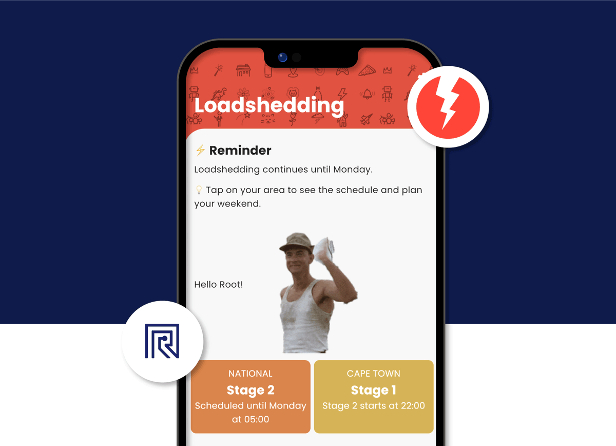 Last week, <a href="/hermux/">Herman</a> spoke to the Root team about his journey building and managing <a href="/EskomSePush/">EskomSePush (ESP)</a> with his partner Dan Wells. He took us through the tools they use to manage the app and demoed some cool features like this one which changes the content on the app in real time.