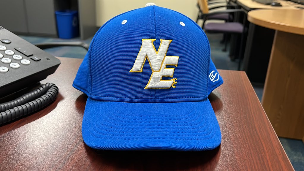 MattBHCC's tweet photo. Wearing the old lid to support @NECCKNIGHTS @NEKnightsBase since I’m in the office and not at the Stadium https://t.co/yNEHkW6Ata