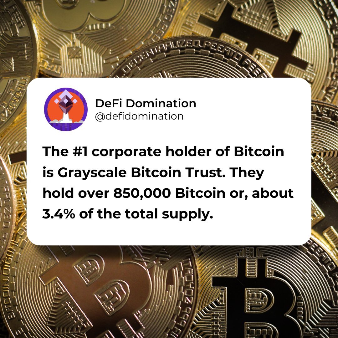 #FunFactFriday! 

Did you know that #GrayscaleBitcoinTrust was the largest corporate #Bitcoin holder?

Grayscale is in talks with the SEC about turning the bitcoin fund into an ETF to unlock $8 billion for investors 😮

Read more about the #ETF at cnbc.com/2022/05/11/gra…