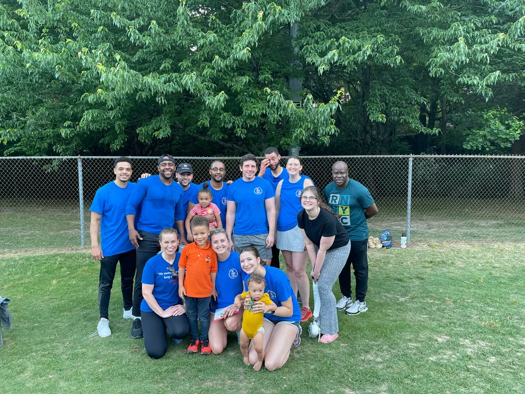TrimontREA's tweet photo. At Trimont, we work hard—and play hard. Check out our team fresh off a big win last night in our weekly kickball league in #Atlanta. #teamtrimont #kickball #employeewellness #workhardplayhard https://t.co/lGMHteEt42