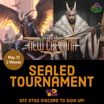 Our #MTG New Capenna Sealed Tournament will start tonight at 5pm CST! 

Join our Discord server to learn more! (link in bio)

#DTGO #Deaf #ASL #CCG