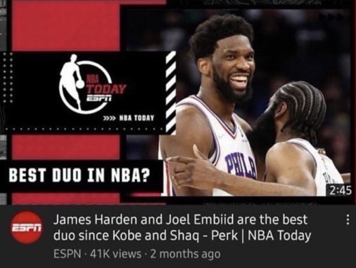 VendettaHoops's tweet image. Saying Harden and Embiid were the next Kobe and Shaq might be one of the coldest takes on the planet #NBAPlayoffs #NBATwitter